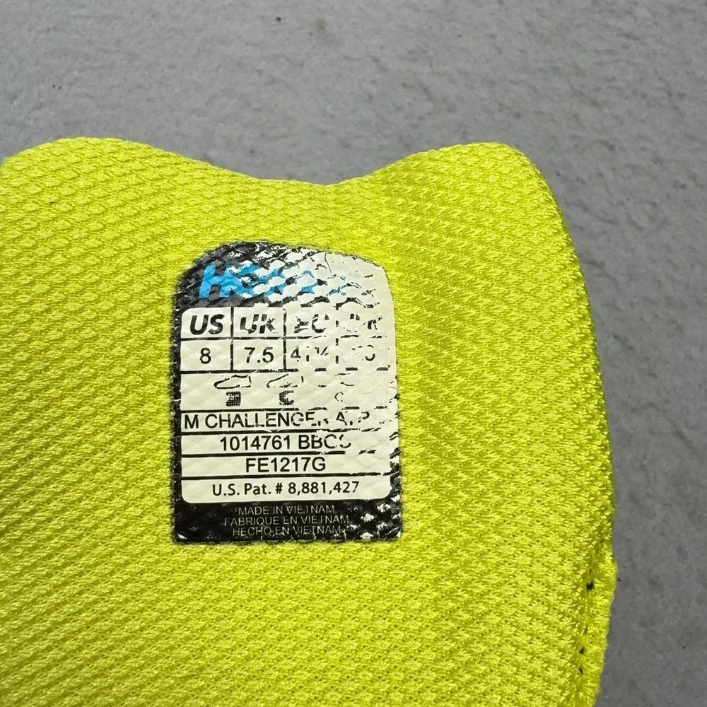 Hoka One One Challenger ATR 3 Running Shoes Mens Size 8 Black Lime Cushioned EVO